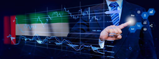 A businessman analyzes a digital financial chart with buy/sell options, representing ELO 3 investment details.